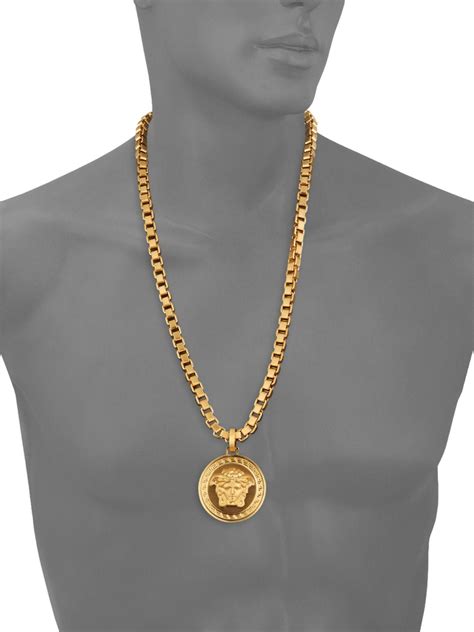 versace necklace mens price|14k gold Versace pendant.